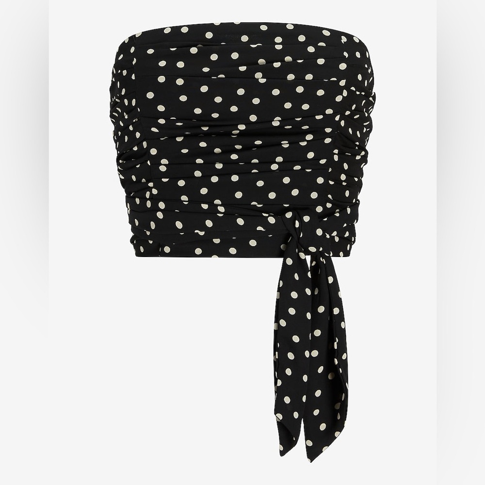 Express polka dot tube top with tie size XL NWOT